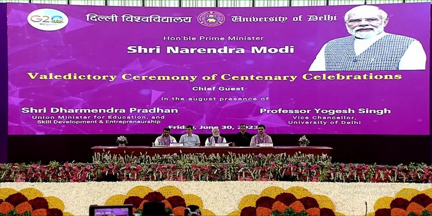 PM Modi attends DU's centenary celebration (YouTube: Ministry of education)