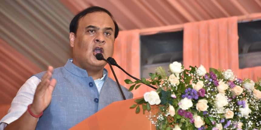 Assam chief minister Himanta Biswa Sarma says Class 10 board exam was scrapped as per the NEP 2020. (Image: Twitter/@himantabiswa)