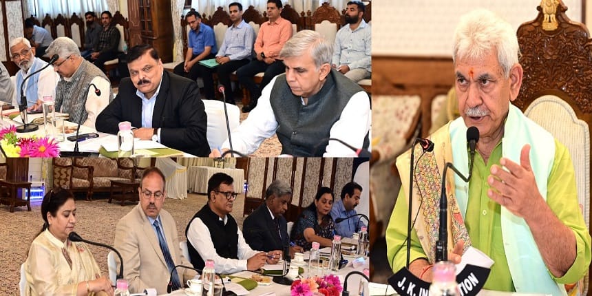 J-K LG Manoj Sinha chairing higher education council meeting. (Image: Twitter)