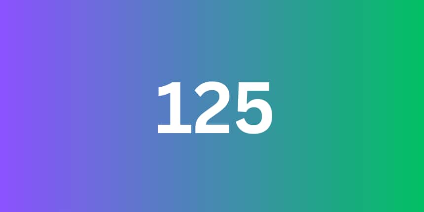 Table Of 125