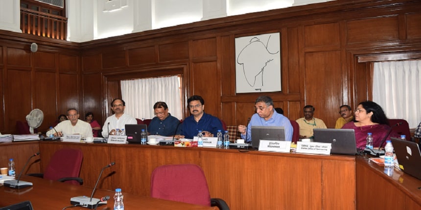 Delhi University VC Yogesh Singh at the 1,015th academic council meeting today. (Image: Press release)