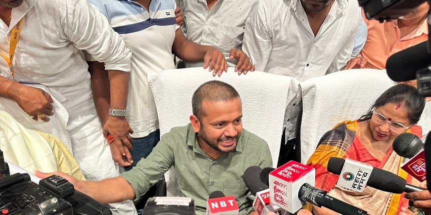 Newly appointed AICC in-charge Kanhaiya Kumar was also present. (Image: Twitter)