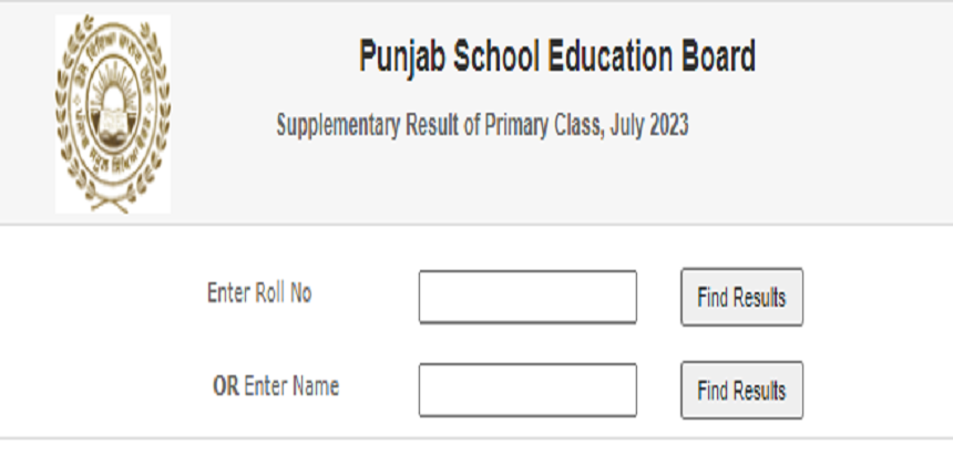 Punjab Board Class 5 supplementary result link 2023 active. (Image: Indiaresults.com)