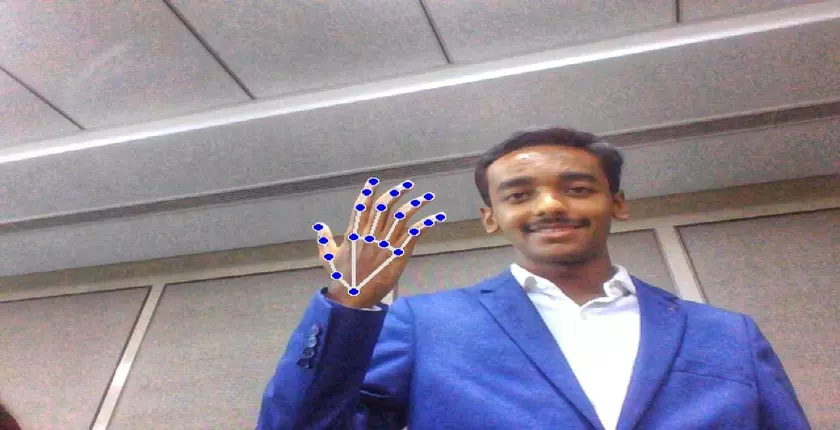 Varghese’s model allows the user to control the computer using hand gestures. (Image Source: Sam Varghese)