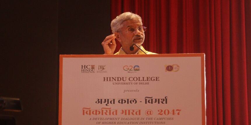 External affairs minister was addressing the event ‘Viksit Bharat@2047 Vikas Samvad’ at Hindu College. (Image: Press Release)