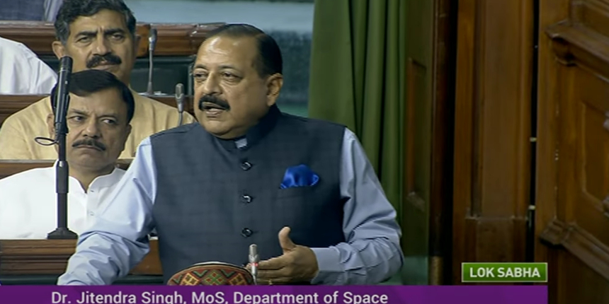 The minister of state for science and technology, Jitendra Singh speaking in Lok Sabha on Monday (Photo: Lok Sabha TV)