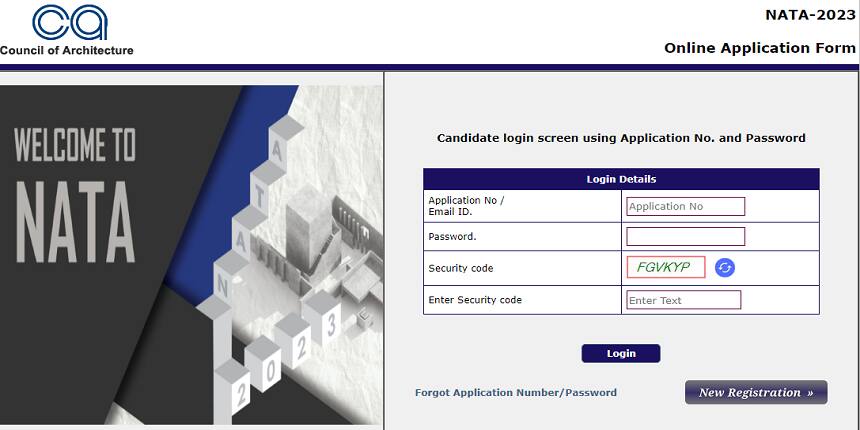 NATA application form link 2023 is active now. (Image: CoA NATA official website)