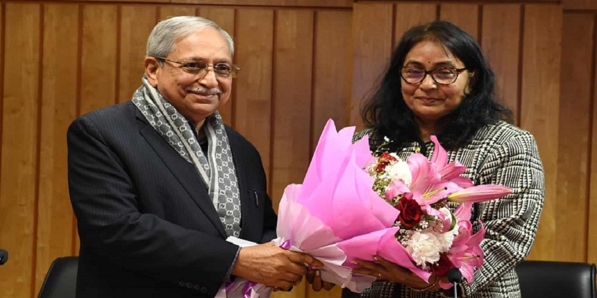 Prabina Rajib with former BIMTECH director Harivansh Chaturvedi. (Image: Official press release)