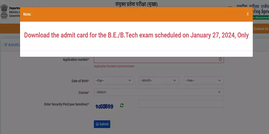 JEE Main 2024 BTech Admit Card Out For January 27 Exam At Jeemain.nta.ac.in