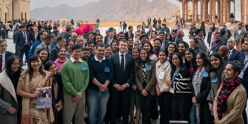 French president announced the launch of international classes programme for Indian students. (Image: Official X account/Emmanuel Macron)