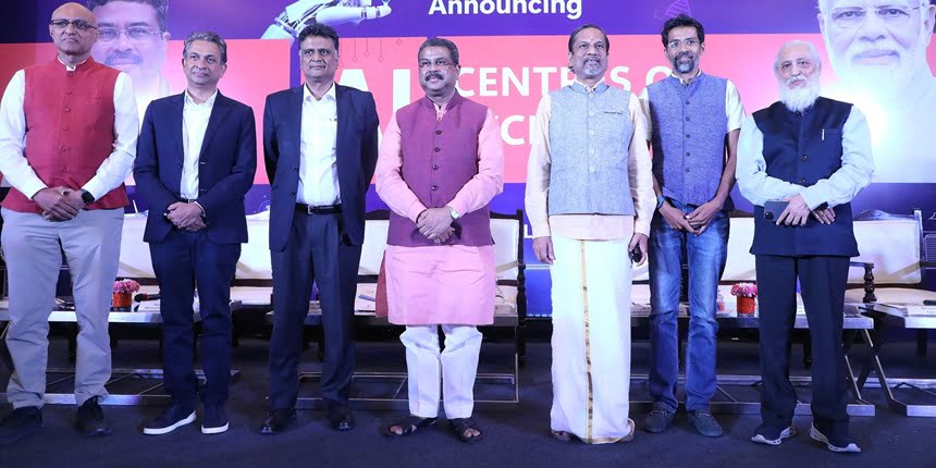 3 AI centres of excellence in healthcare, agriculture, and sustainable cities launched. (Image: Official X account/Dharmendra Pradhan)