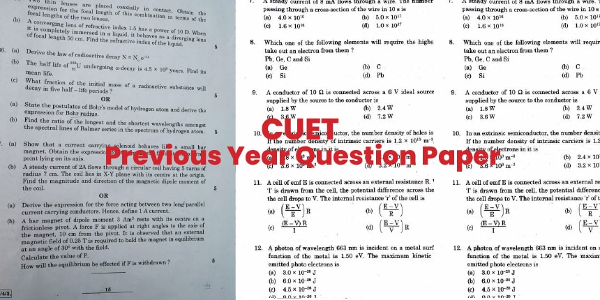 CUET Previous Year Question Papers (2024 - 2021), Get Direct Link, Download Subject-wise Paper