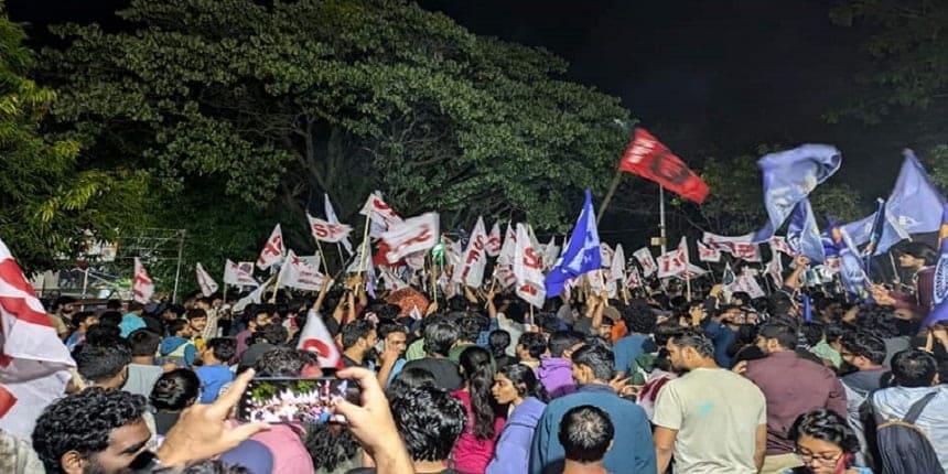 Hyderabad University students union election 2024 results declared. (Image: UoH SFI)