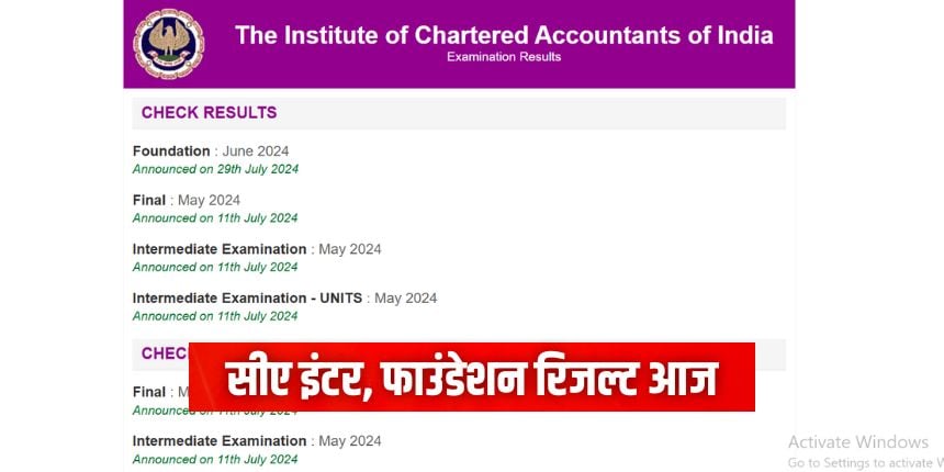 सीए फाउंडेशन, इंटर परिणाम 2024 की जांच करने की प्रक्रिया इस लेख में आगे दी गई है। (इमेज-आधिकारिक वेबसाइट)