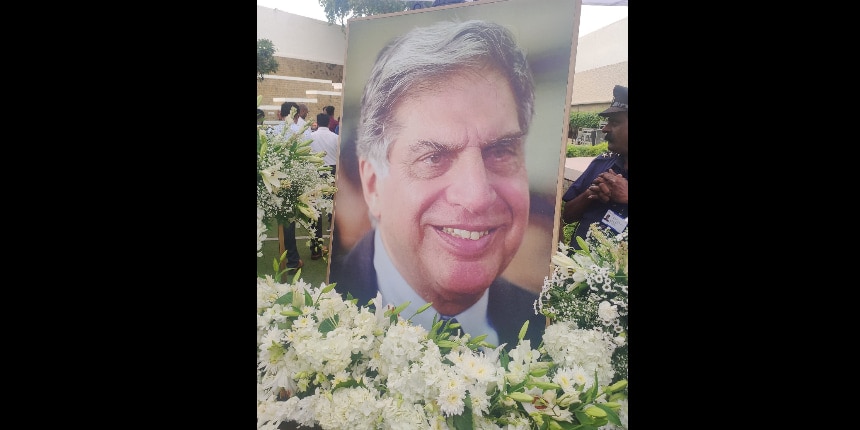 Ratan Tata's mortal remains are kept at National Centre for Performing Arts (NCPA) in south Mumbai. (Image: X/ @MisraNityanand)