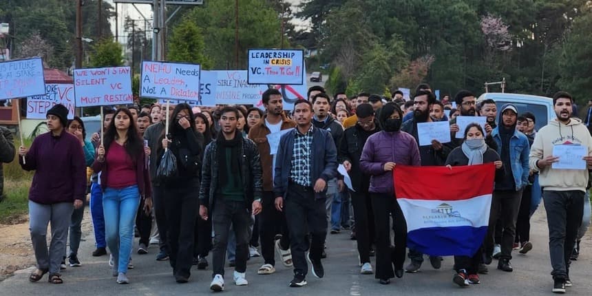 NEHU students protest for better infrastructure, transperancy in appontments and accountability ( Image : Facebook)