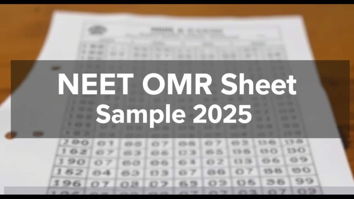 NEET OMR Sheet Sample 2025 PDF: Answer Sheet For Practice