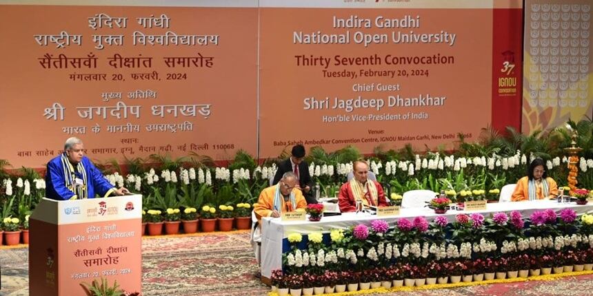IGNOU conducted 37th convocation today; VP Jagdeep Dhankhar was the chief guest. (Image: Official X account/VP)