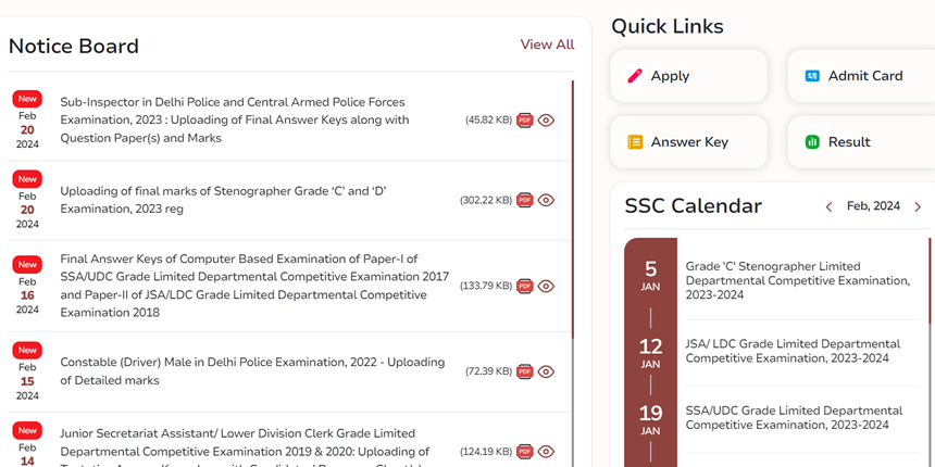 SSC launches new website (Image: Screengrab of new website)