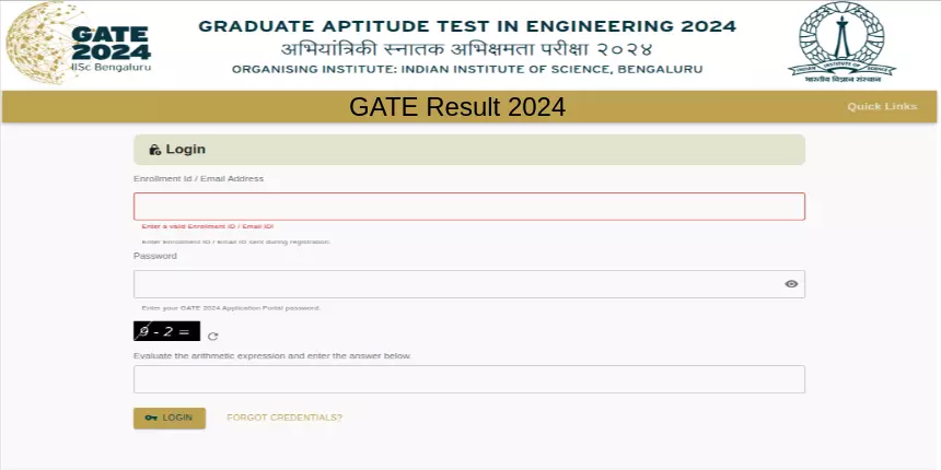 GATE 2024 Result (Out) - Link, How to Check Score at gate2024.iisc.ac.in