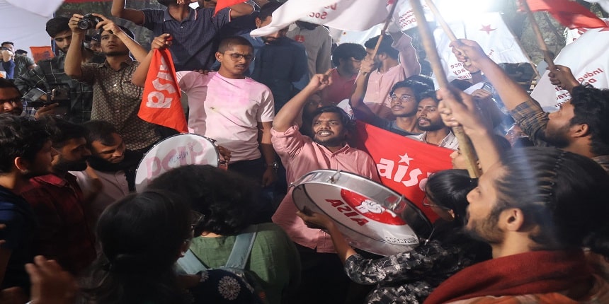 Dhananjay from the AISA won the JNUSU president's post by securing 2,598 votes. (Image: AISA/Official)