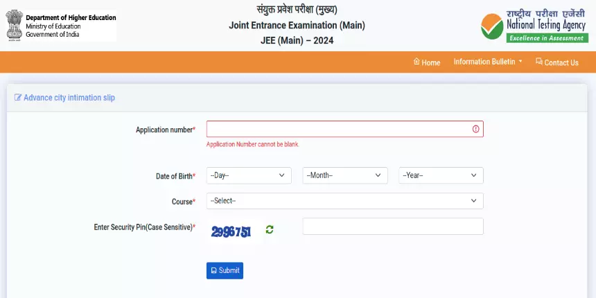 JEE Main City Intimation Slip 2024 Session 2 (Out) - JEE April Exam City Slips Download Link, Live Updates