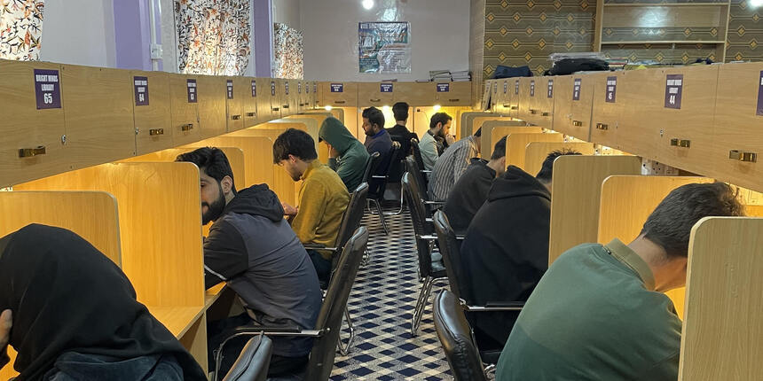 NEET UG, Job aspirants preparing for exams at a private library in Srinagar (Image: Mohammad Aatif Ammad Kanth)