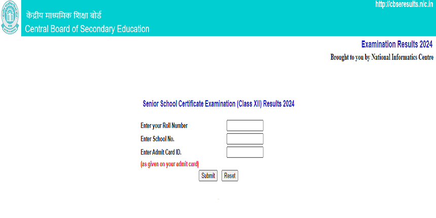 CBSE Class 12 results 2024 announced. (Image: CBSE result portal)