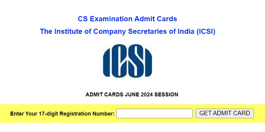 ICSI CS admit card June 2024 out. (Image: Screengrab/ICSI website)