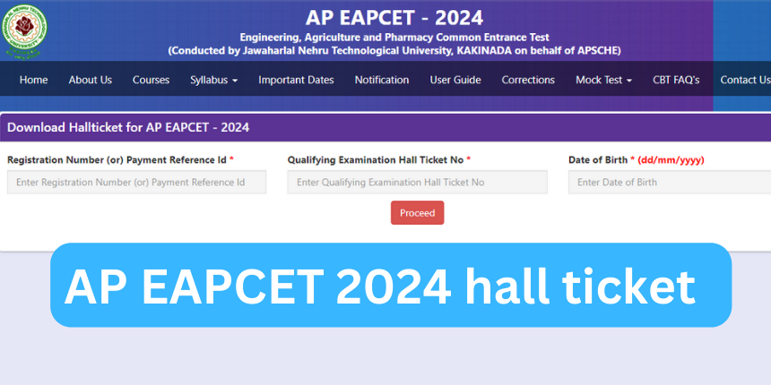 AP EAMCET Hall Ticket 2024 (Out) - Download AP EAPCET Admit Card at cets.apsche.ap.gov.in