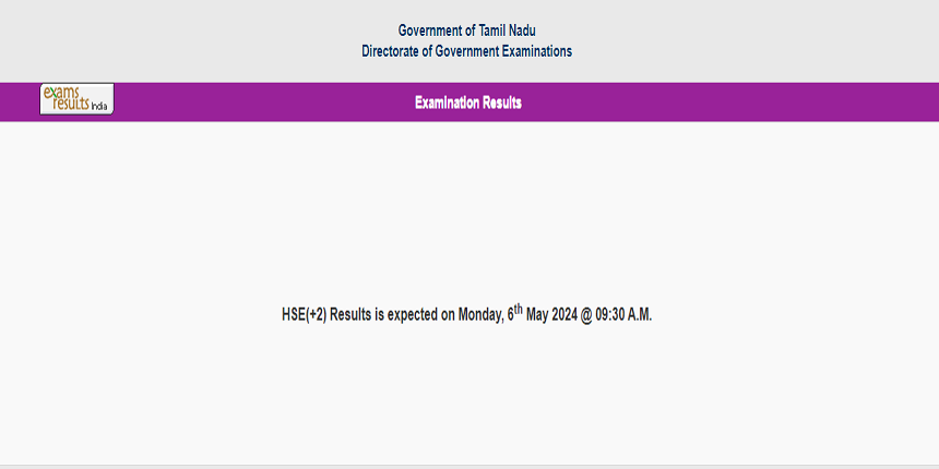 TN Class 12th results and mark sheet to be out on May 6. (Image: DGE TN official website)