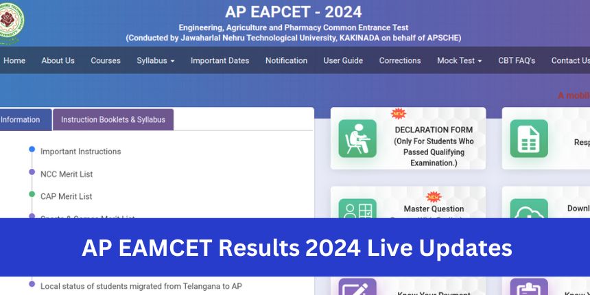 AP EAMCET 2024 results live news