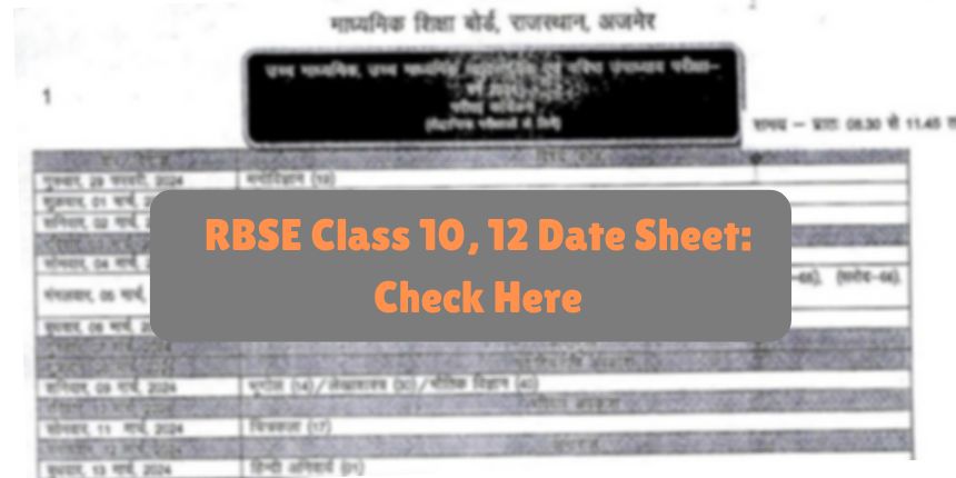 Rajasthan Board Time Table 2025 PDF: Check RBSE Exam Date Here @rajeduboard.rajasthan.gov.in
