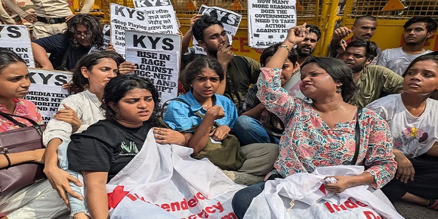 Students across the country continue to protest against the UGC NET paper leak 2024. (Image: X/ @SfiDelhi)