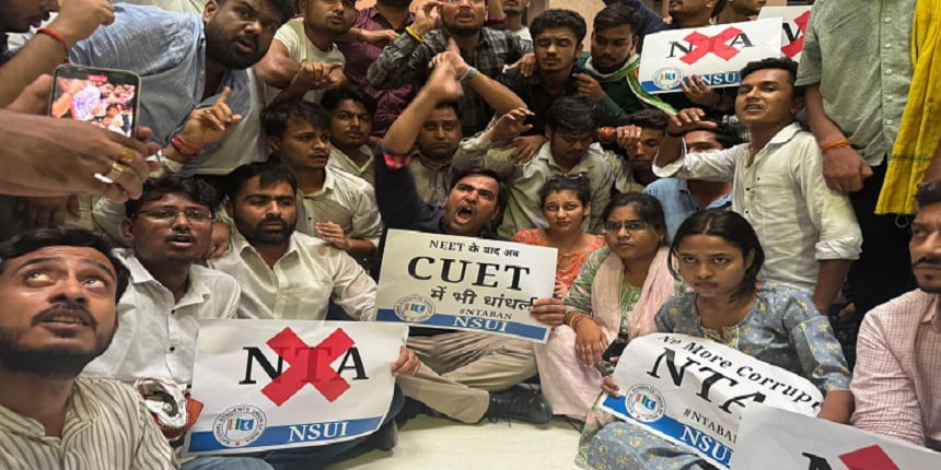NSUI national president Varun Choudhary said they "will lock NTA offices" if demand to ban NTA is not met. (Image: NSUI)
