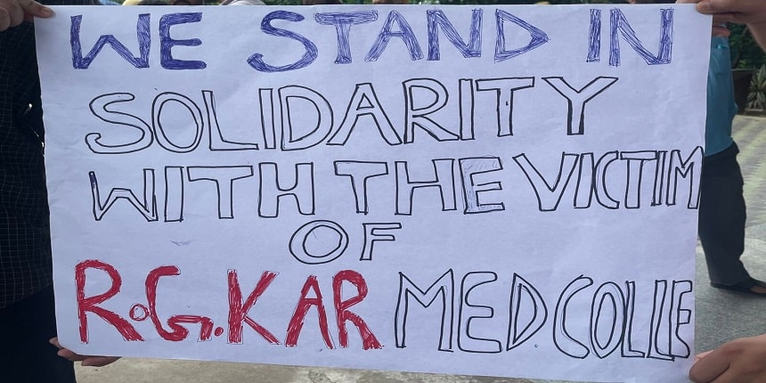 The protesting junior doctors have been pressing for magisterial probe into Kolkata PG trainee doctor rape and murder case. (Image: X/ @Ritika0702)