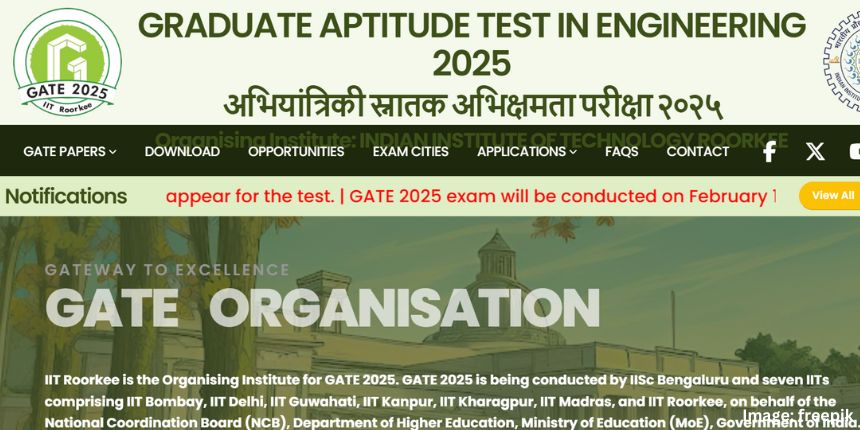 बिना विलंब शुल्क के GATE 2025 पंजीकरण 26 सितंबर, 2024 को समाप्त होगी। (आधिकारिक वेबसाइट)