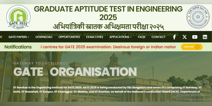 गेट 2025 परीक्षा का आयोजन सीबीटी मोड में किया जाएगा। (इमेज-आधिकारिक वेबसाइट)