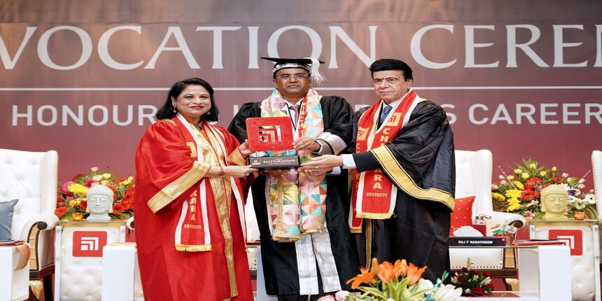 Raj P Narayanam Chairman of Zaggle being honored with Honorary Doctor of Literature. (Credit: Official press release)