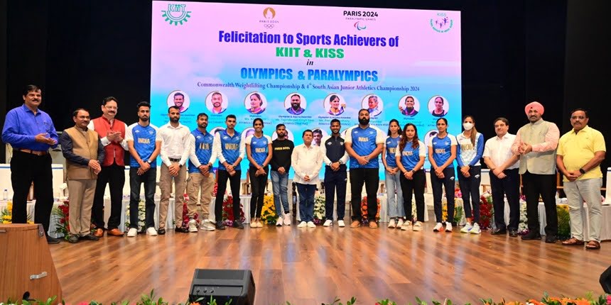 17 KIIT who participated in Olympics, Paralympics felicitated. (Image: KIIT)