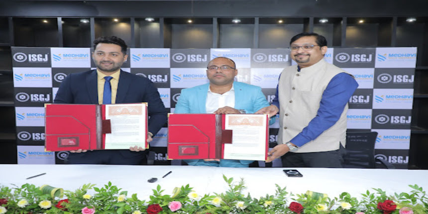 Medhavi Skills University, ISGJ signs agreement to launch BA, MBA in jewellery sector. (Image: MSU officials)