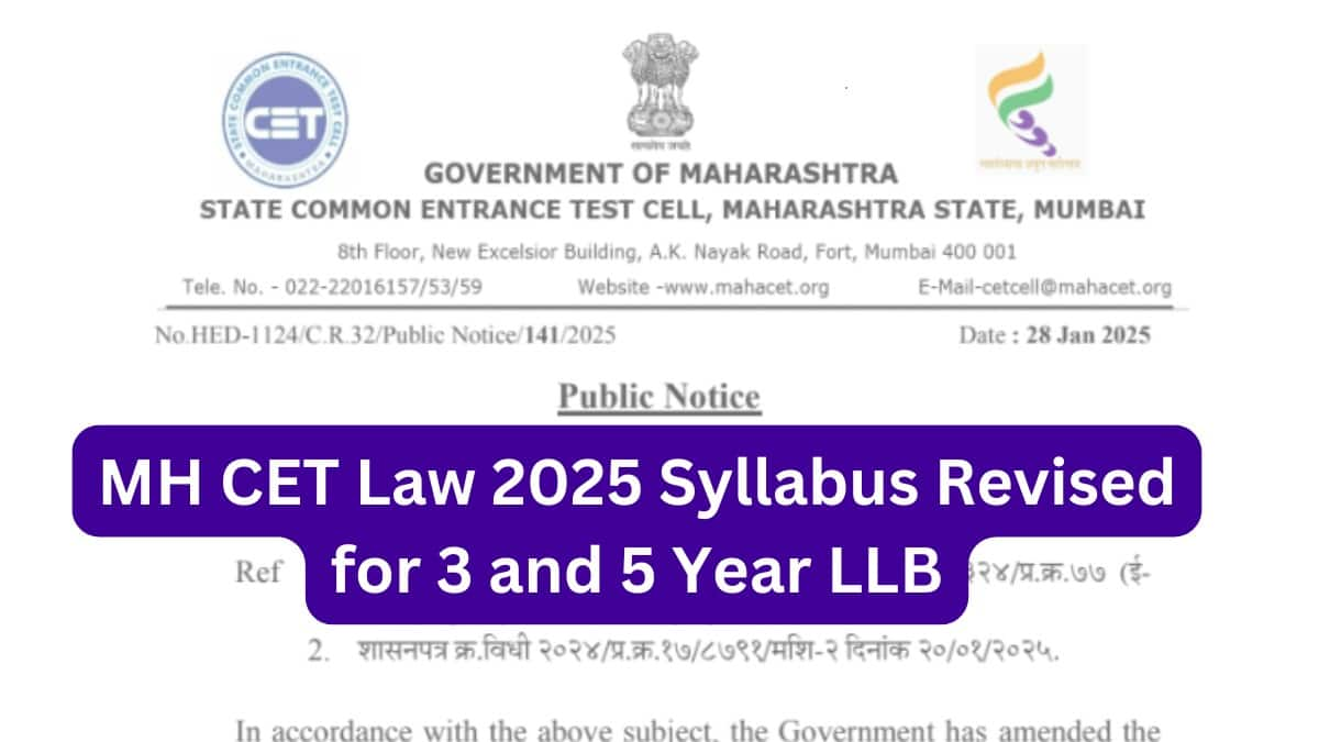 MH CET Law 2025 syllabus revised; less questions, changes in pattern