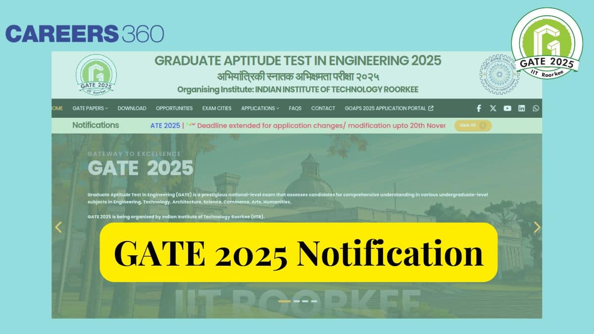 GATE Notification 2025 (Out): Information Brochure, Application Dates, Eligibility & Exam Updates