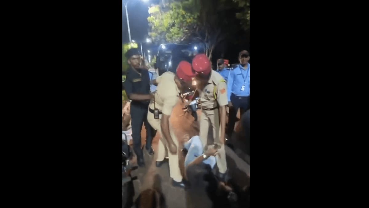 Pondicherry University students protest sexual harassment; police lathi-charge, detain protestors. (Image Source: CPI M/X)