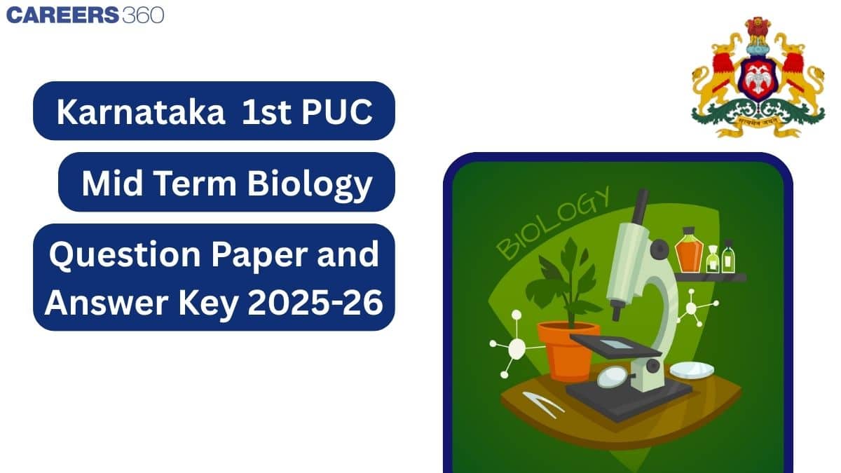 Karnataka 1st PUC Mid Term Biology Question Paper 2025-26, Download PDF Answer Key