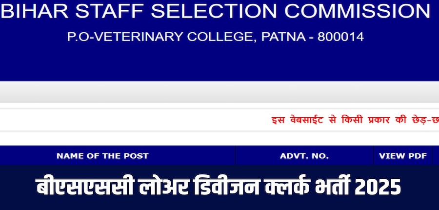 बीएसएससी एलडीसी भर्ती चयन प्रक्रिया में एक प्रारंभिक परीक्षा, एक मुख्य परीक्षा और एक कौशल परीक्षा शामिल होगी। (आधिकारिक वेबसाइट)