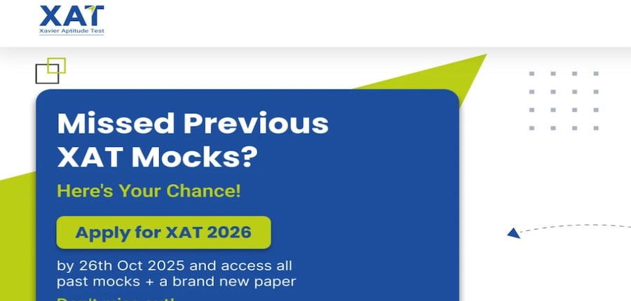 XAT 2026 आवेदन प्रक्रिया आधिकारिक वेबसाइट xatonline.in के माध्यम से पूरी तरह से ऑनलाइन है। (आधिकारिक वेबसाइट)