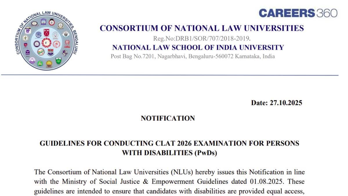 CLAT 2026 Important Notice: Guidelines for Compensatory Time, Scribe, and Special Accommodation