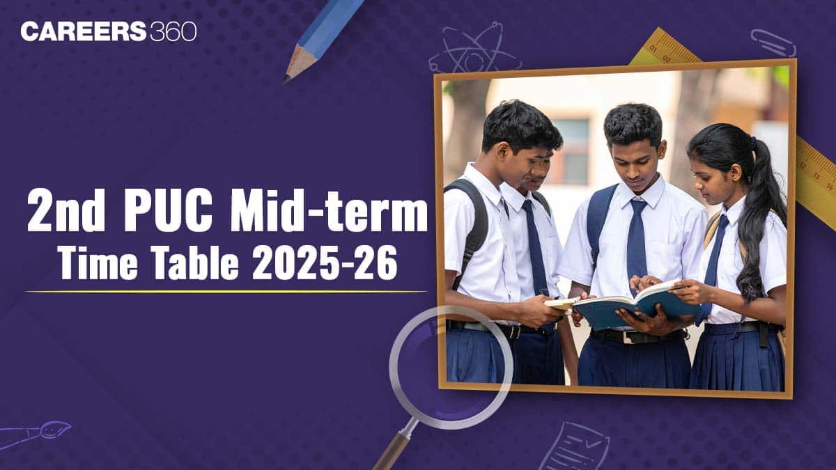 Karnataka 2nd PUC Mid Term Time Table 2025-26, Check Subject-Wise Exam Dates
