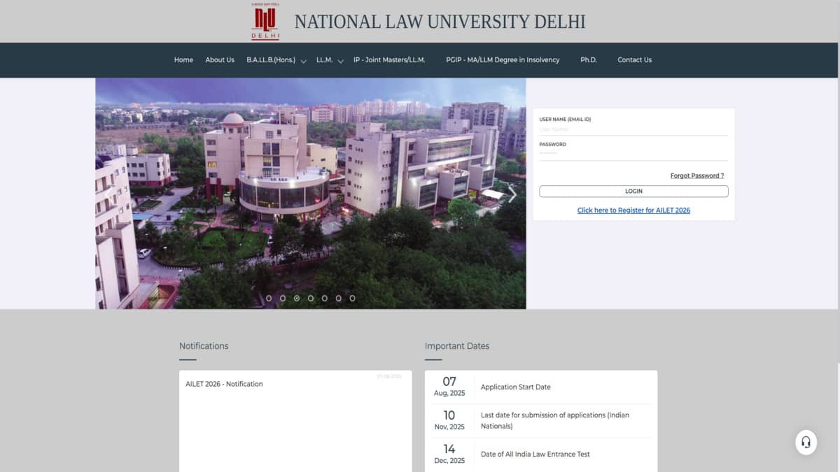 AILET 2026 Registration Closing on November 13; Direct Link and Important Dates